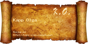 Kapp Olga névjegykártya
